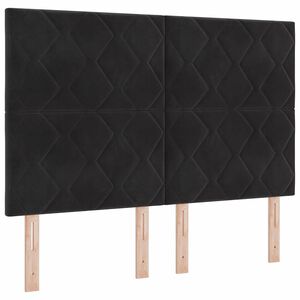 vidaXL LED Headboard Black 144 cm Velvet