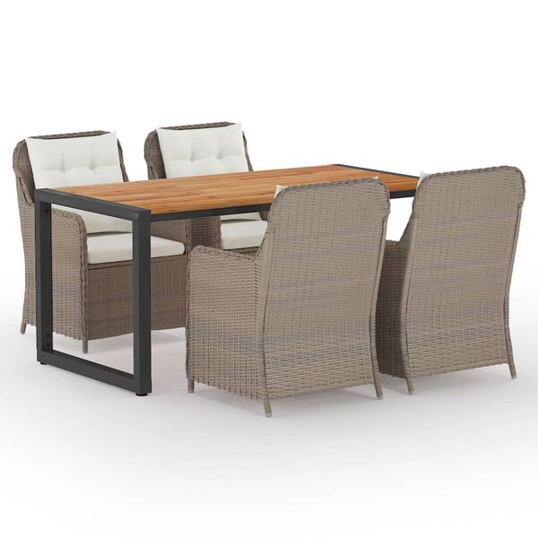 vidaXL 5 Piece Garden Dining Set Brown