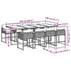 vidaXL 9 Piece Garden Dining Set with Cushions Black Poly Rattan