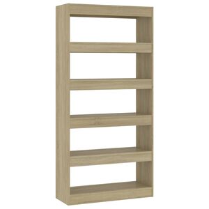 vidaXL Book Cabinet/Room Divider Sonoma Oak 80x30x166 cm Engineered Wood