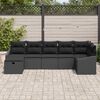 vidaXL Sofa Set with Cushion with Storage Black Poly Rattan