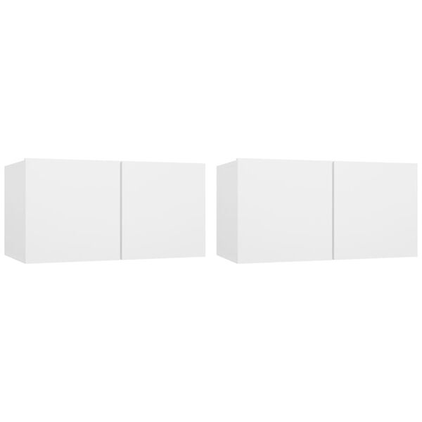 vidaXL Hanging TV Cabinets 2 pcs White 60x30x30 cm