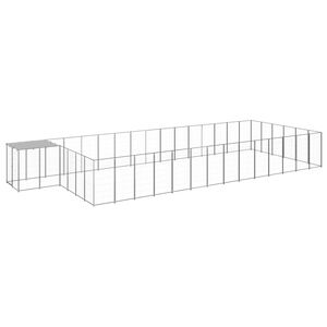 vidaXL Dog Kennel Silver 26.62 m&sup2; Steel