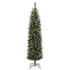 vidaXL Artificial Slim Christmas Tree 150 LEDs 150 cm