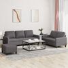 vidaXL 3 Piece Sofa Set with Cushions Grey Faux Leather