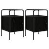 vidaXL Bedside Cabinet 2 pcs Black Oak 35 x 36.5 x 56 cm