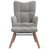 vidaXL Rocking Chair with a Stool Light Grey Velvet