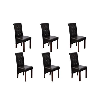 vidaXL Dining Chairs 6 pcs Brown Faux Leather