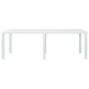 vidaXL Garden Table White 220x90x72 cm Plastic Rattan Look
