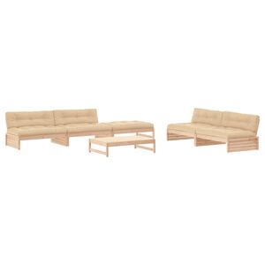 vidaXL 6 Piece Garden Lounge Set with Cushions Solid Wood