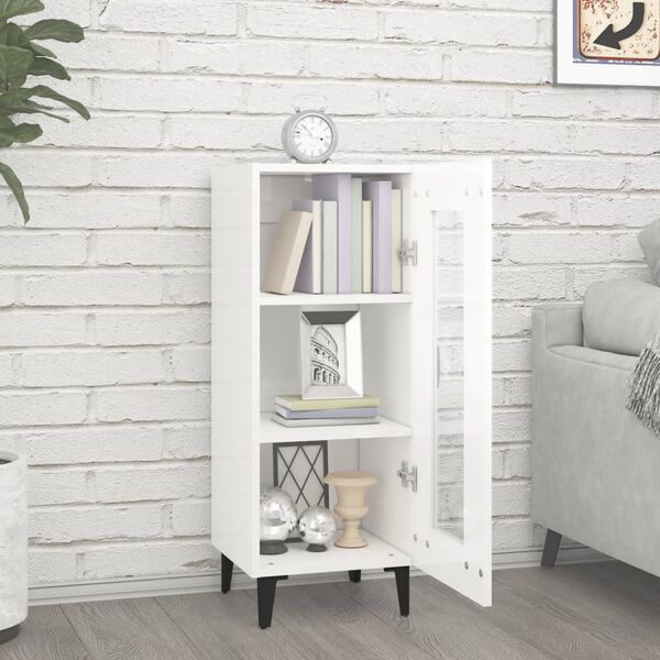 vidaXL Sideboard High Gloss White 34.5x34x90 cm Engineered Wood