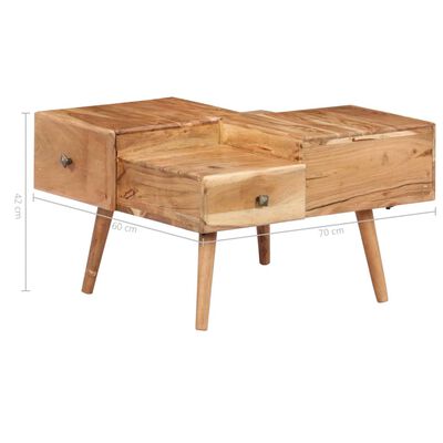 vidaXL Coffee Table 70x60x42 cm Solid Acacia Wood