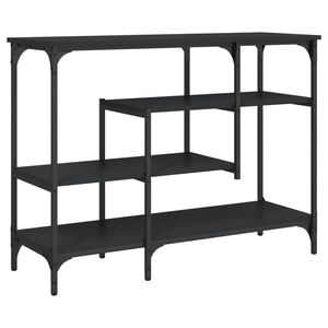 vidaXL Console Table with Shelves Black 100x35x75 cm