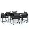 vidaXL 7 Piece Garden Dining Set Black