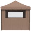 vidaXL Foldable Party Tent Pop-Up with 4 Sidewalls Brown