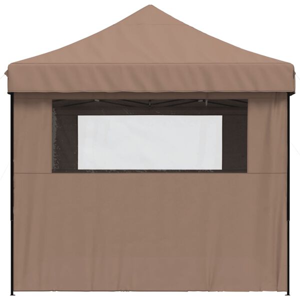 vidaXL Foldable Party Tent Pop-Up with 4 Sidewalls Brown