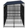 vidaXL Outdoor Dog Kennel with Roof Steel 11.06 m&sup2;