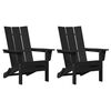 vidaXL Garden Chair 2 pcs Black Polyethylene