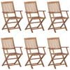 vidaXL Folding Outdoor Chairs 6 pcs Solid Acacia Wood