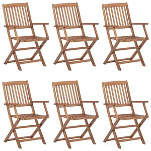 vidaXL Folding Outdoor Chairs 6 pcs Solid Acacia Wood
