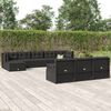 vidaXL 11 Piece Outdoor Sofa Set with Cushions Black Poly Rattan