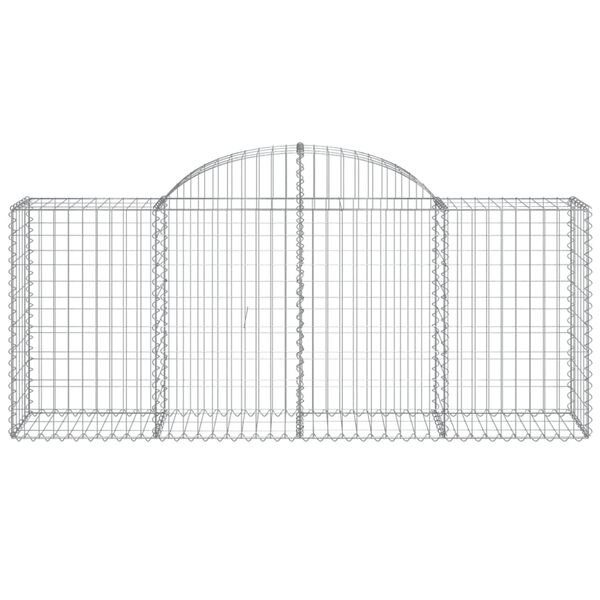 vidaXL Arched Gabion Baskets 15 pcs 200x50x80/100 cm Galvanised Iron
