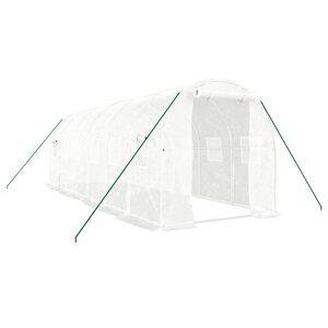 vidaXL Greenhouse with Steel Frame White 12 m&sup2; 6x2x2 m