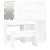 vidaXL Dressing Table Set with LED White Engineered Wood