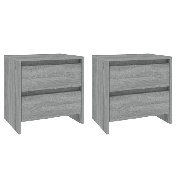 vidaXL Bedside Cabinets 2 pcs Grey Sonoma 45x34.5x44.5 cm Engineered Wood