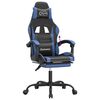 vidaXL Gaming Chair with Footrest Black and Blue Faux Leather