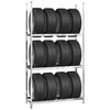 vidaXL 3-Layer Tire Racks 3 pcs Silver 110x40x200 cm Steel