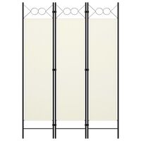 vidaXL 3-Panel Room Divider Cream White 120x180 cm