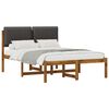 vidaXL Bed Frame with Upholstered Headboard Natural and Dark Grey
