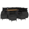 vidaXL Garden Sofa Set Height-Adjustable 9 pcs Black Poly Rattan
