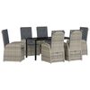 vidaXL Garden Dining Set 7 pcs Grey Poly Rattan