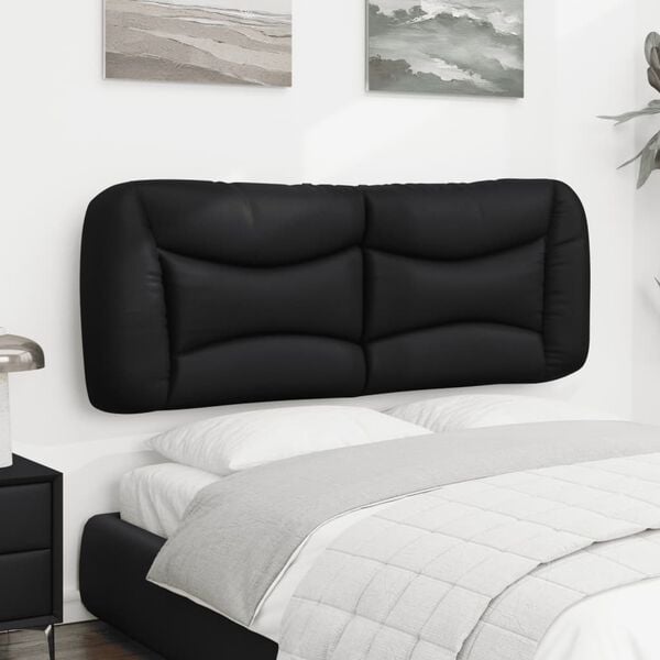 vidaXL Headboard Cushion "Hvar" Black 137 cm Double Faux Leather