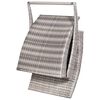 vidaXL Folding Sun Lounger with Cushion Poly Rattan Grey