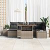 vidaXL Garden Sofa Set with Storage 7 pcs Grey Poly rattan