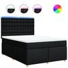 vidaXL Box Spring Bed with Mattress Black Double Fabric