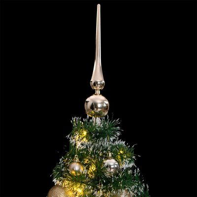 vidaXL Artificial Christmas Tree 150 LEDs&Ball Set&Flocked Snow 150 cm