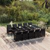 vidaXL 11 Piece Garden Dining Set with Cushions Poly Rattan Black