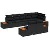 vidaXL Garden Sofa Set with Cushion 8 pcs Black Poly Rattan