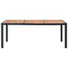 vidaXL 9 Piece Outdoor Dining Set Poly Rattan Acacia Wood Black