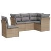 vidaXL 5 Piece Garden Sofa Set with Cushions Beige Poly Rattan