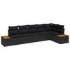 vidaXL Garden Sofa Set 6 pcs 6-Seater Black Poly Rattan