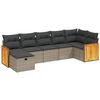 vidaXL 7 Piece Garden Sofa Set with Cushions Grey Poly Rattan