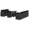 vidaXL Garden Sofa Set with Cushion with Storage Black Poly rattan