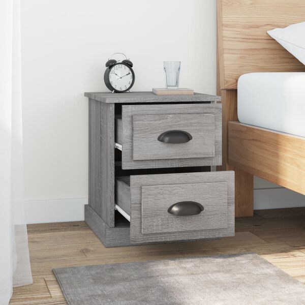 vidaXL Bedside Cabinet Grey Sonoma 39x39x47.5 cm Engineered Wood