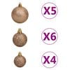 vidaXL Artificial Pre-lit Christmas Tree with Ball Set Gold 120 cm PET