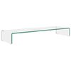 vidaXL TV Stand | Clear | Tough Tempered Glass, Plastic | Medium | Sleek